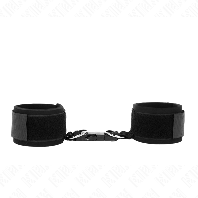 KINK - ATTACHES DE POIGNET À FERMETURE AUTO-AGRIPPANTE EN NÉOPRÈNE NOIRES RÉGLABLES 22-34 CM
