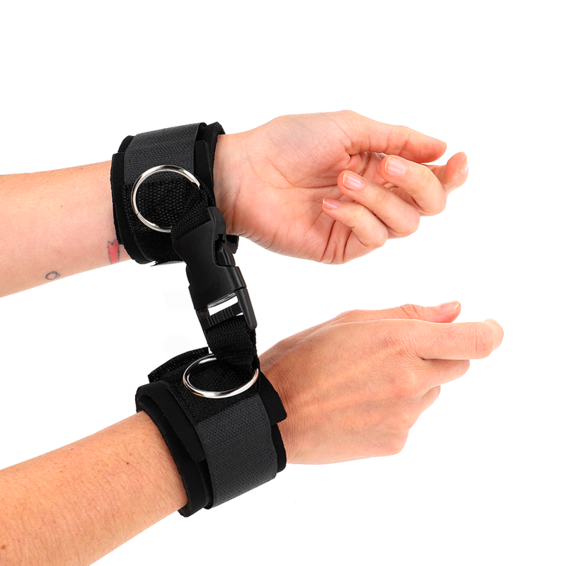 KINK - NEOPRENE HOOK&LOOP FASTENER WRIST RESTRAINTS BLACK ADJUSTABLE 22-34 CM - 4