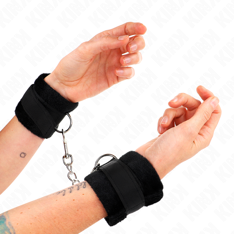 KINK - BEGINNER FUR HAND CUFFS BLACK 30 X 7 CM - 4