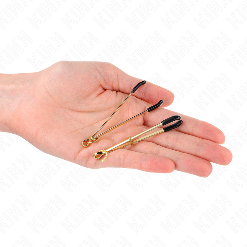 KINK - GOLD THIN NIPPLE CLAMPS 7CM