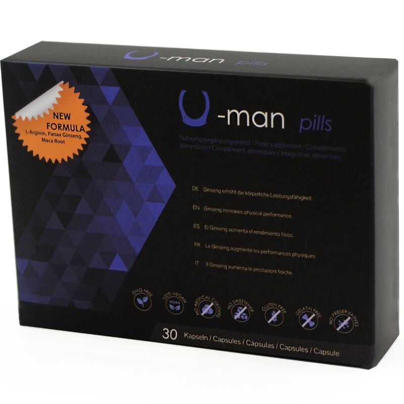 500 COSMETICS - U-MAN INCREASES PENIS SIZE AND SEXUAL POTENCY - 30 CAPSULES