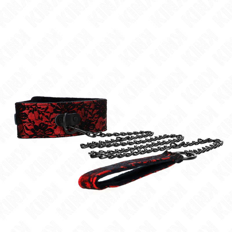 KINK - LACE NECKLACE WITH BELT WITH REAL LEATHER BELT 105 CM / 44 X 5.5 CM - 6