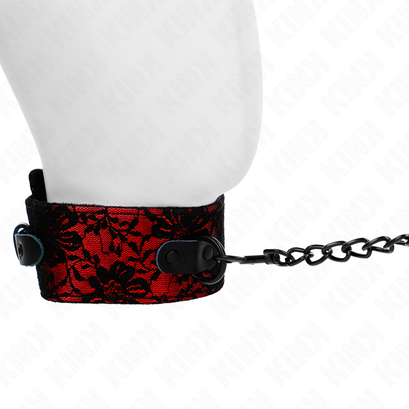 KINK - LACE NECKLACE WITH GENUINE LEATHER BELT 105 CM / 44 X 5.5 CM