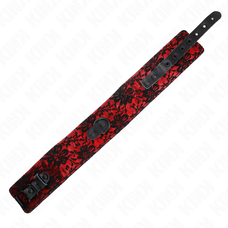 KINK - LACE NECKLACE WITH GENUINE LEATHER BELT 105 CM / 44 X 5.5 CM