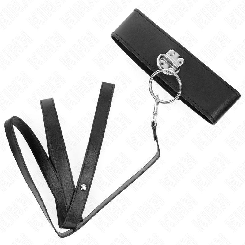 KINK - STUDDED LEASH 116 CM COLLAR WITH LEATHERETTE STRAP 50 X 5 CM - 5