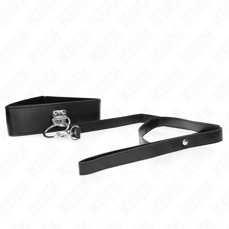 KINK - STUDDED LEASH 116 CM COLLAR WITH LEATHERETTE STRAP 50 X 5 CM - 4