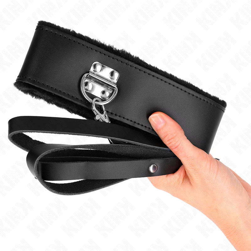 KINK - NECKLACE WITH BELT 116 CM WITH BLACK LEATHER STRAP ADJUSTABLE 40-48 CM X 6 CM - 4