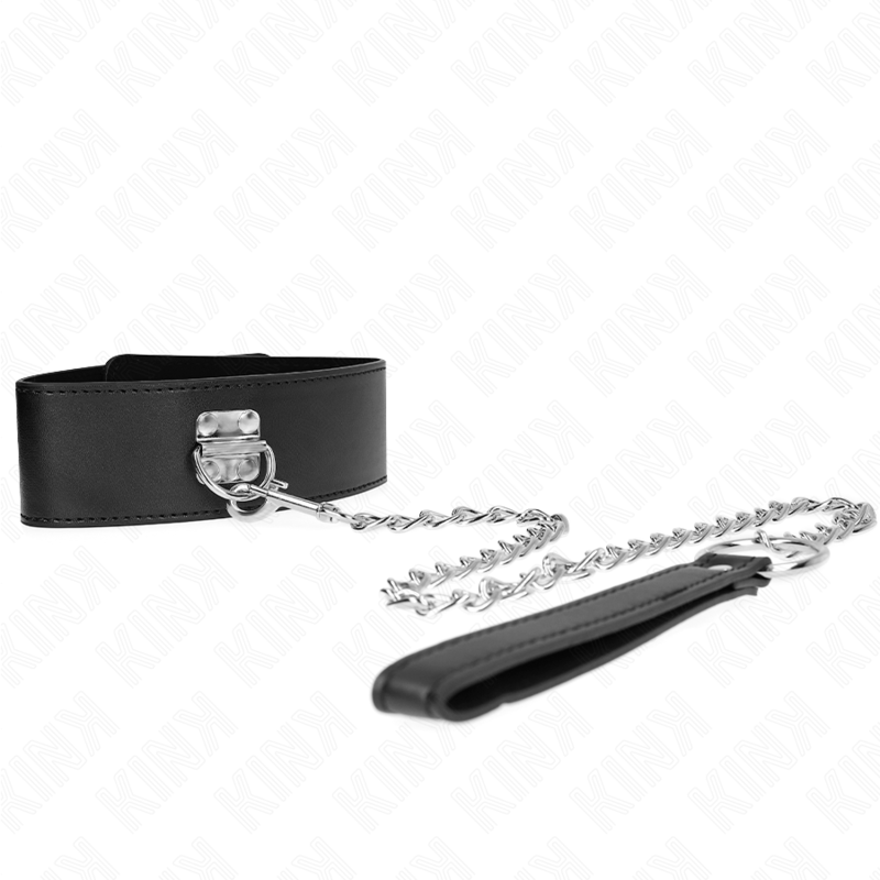 KINK - 65CM BELT NECKLACE WITH WIDE ADJUSTABLE BLACK STRAP 33.5-41CM X 5CM