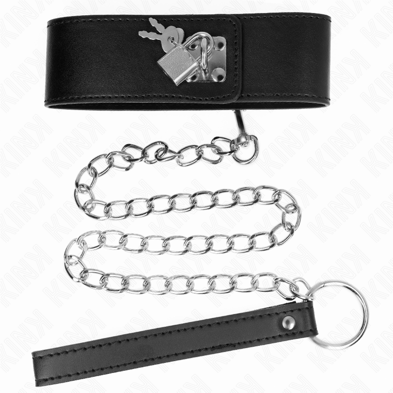 KINK - NECKLACE WITH BELT 65 CM WITH WIDE BLACK STRAP ADJUSTABLE 33.5-41 CM X 5 CM - 4