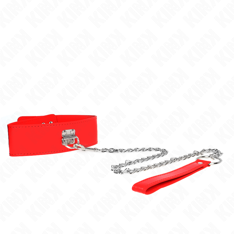 KINK - NECKLACE WITH BELT 65 CM WITH WIDE RED STRAP ADJUSTABLE 33.5-41 CM X 5 CM - 6