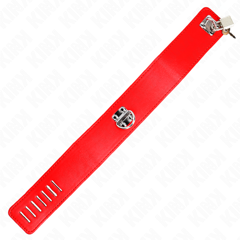 KINK - NECKLACE WITH BELT 65 CM WITH WIDE RED STRAP ADJUSTABLE 33.5-41 CM X 5 CM - 2