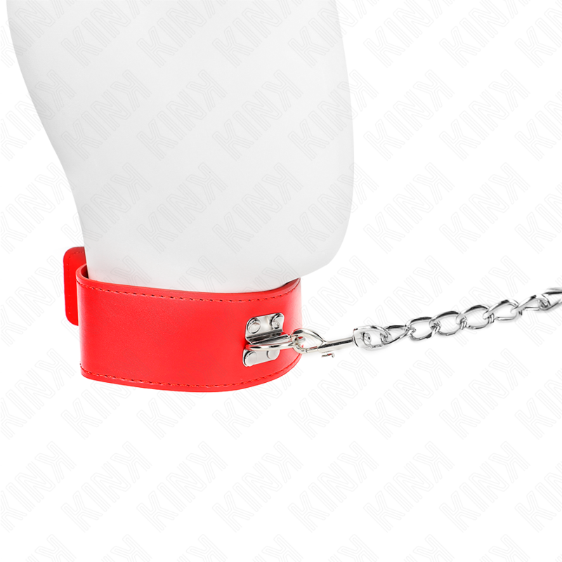 KINK - NECKLACE WITH BELT 65 CM WITH WIDE RED STRAP ADJUSTABLE 33.5-41 CM X 5 CM - 3
