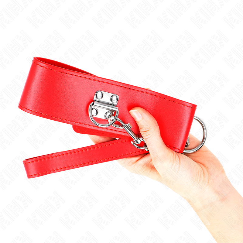 KINK - NECKLACE WITH BELT 65 CM WITH WIDE RED STRAP ADJUSTABLE 33.5-41 CM X 5 CM - 4