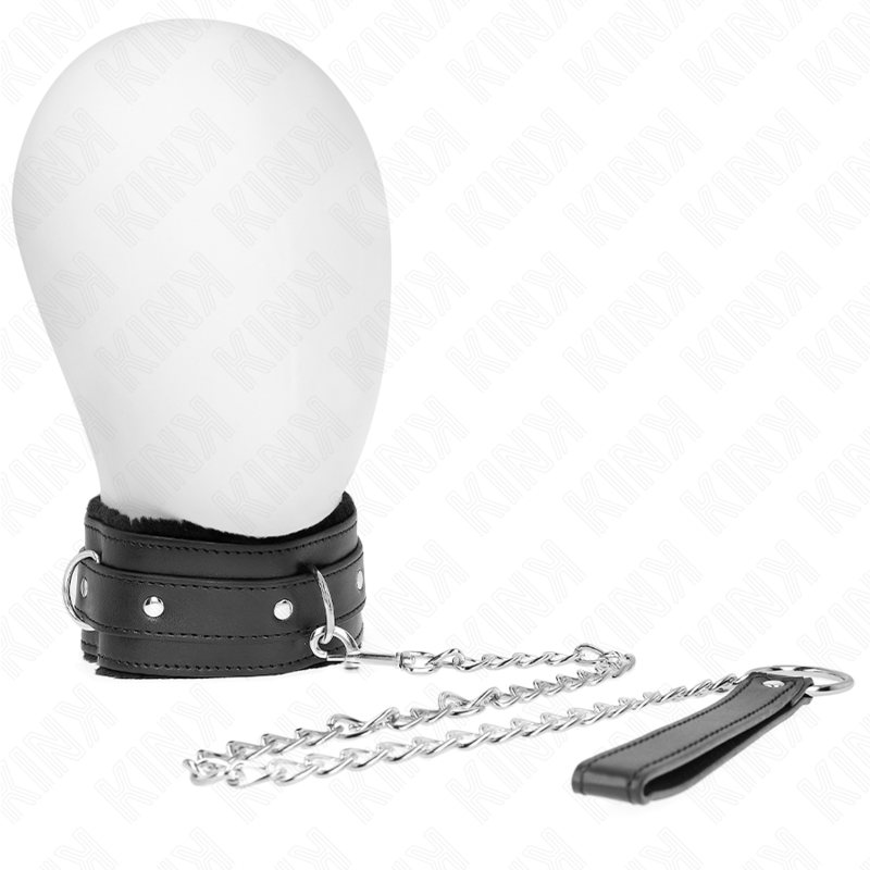 KINK - COLLAR WITH LEASH 65 CM WITH RESTRICTIONS BLACK 36-42 CM X 5.5 CM - 6