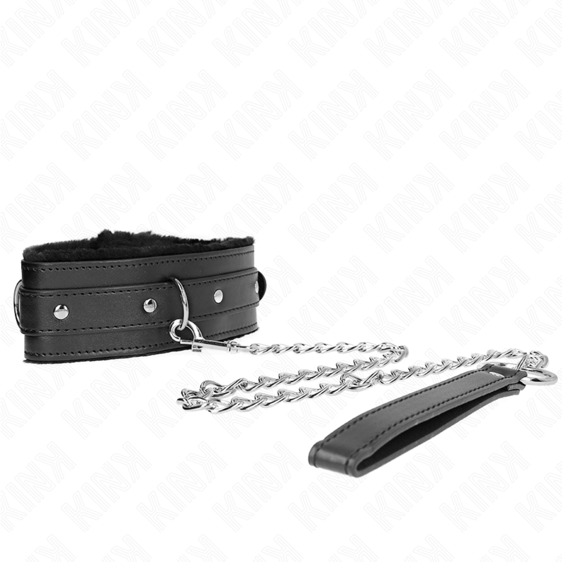 KINK - COLLAR WITH LEASH 65 CM WITH RESTRICTIONS BLACK 36-42 CM X 5.5 CM - 1
