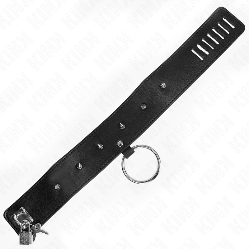 KINK - NECKLACE 65 CM WITH LEASH WITH SILVER STUDS MODEL 2 ADJUSTABLE 36-43 CM X 5 CM - 4