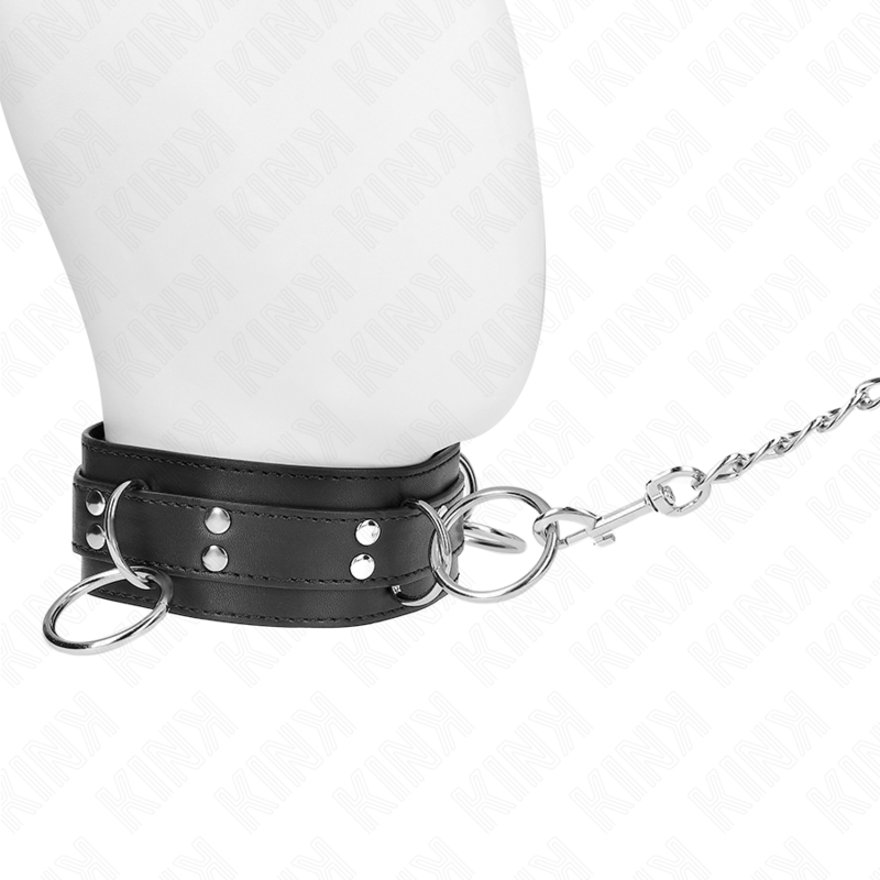 KINK - 3 RING SLAVERY NECKLACE WITH STRAP 80 CM 53 X 5 CM - 5