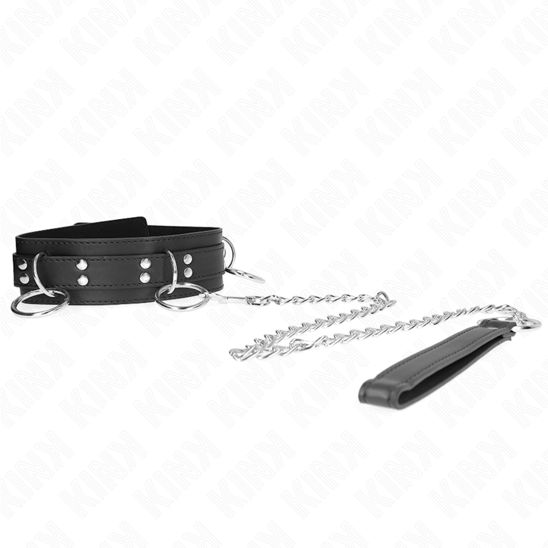 KINK - 3-RING BONDAGE NECKLACE WITH STRAP 80 CM 53 X 5 CM