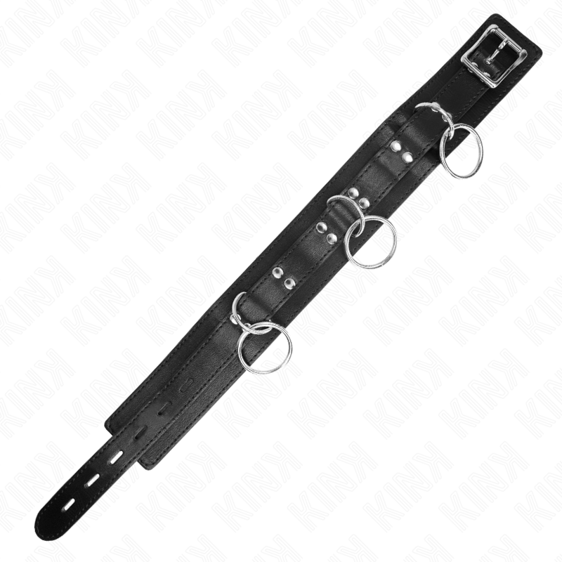 KINK - 3-RING BONDAGE NECKLACE WITH STRAP 80 CM 53 X 5 CM