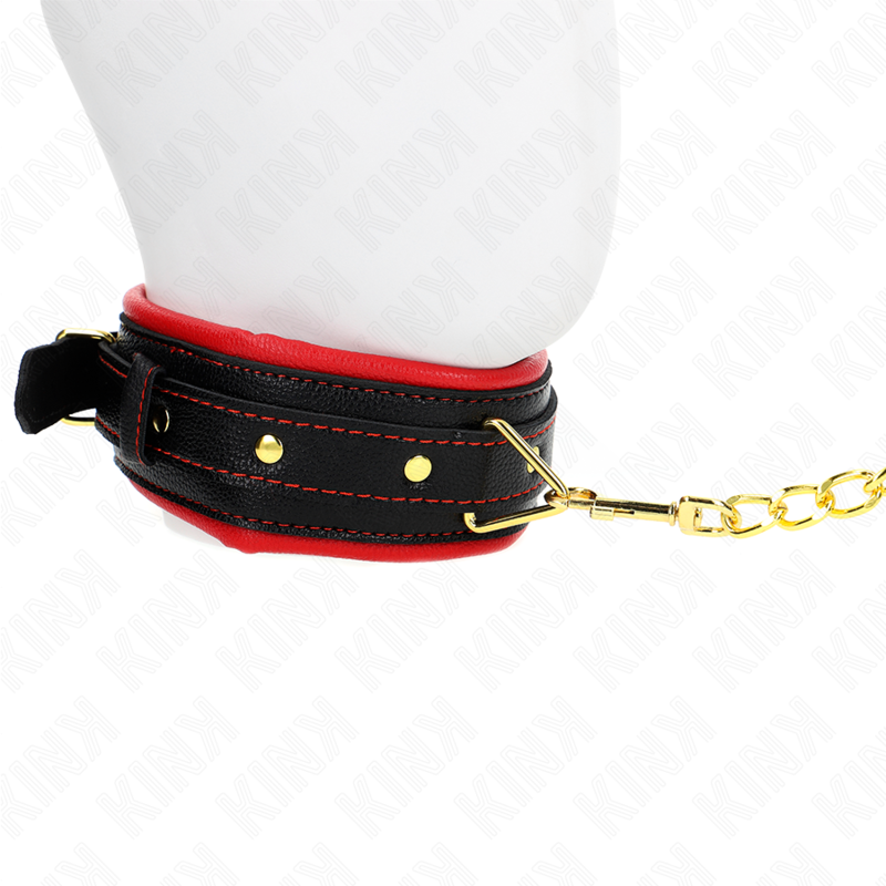 KINK - COLLIER AVEC BRACELET EN SIMILI CUIR ÉPONGE MODÈLE 2 RÉGLABLE 37-54 CM X 3 CM