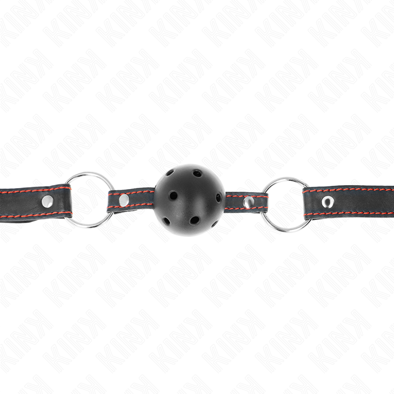 KINK - HOLLOW HARD BLACK BALL GAG MODEL 2 65 x 2.5 CM - 4