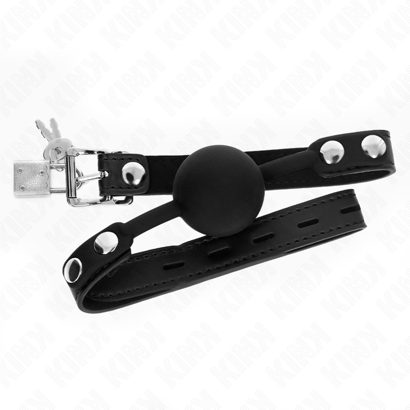 KINK - MODEL 1 SILICONE BALL 4 CM GAG WITH LOCK 60 x 2 CM - 3