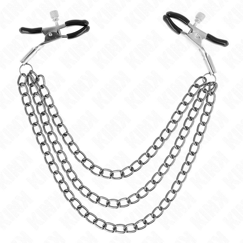 KINK - NIPPLE CLAMPS WITH 3 CHAINS BLACK 20/23/28 CM - 4