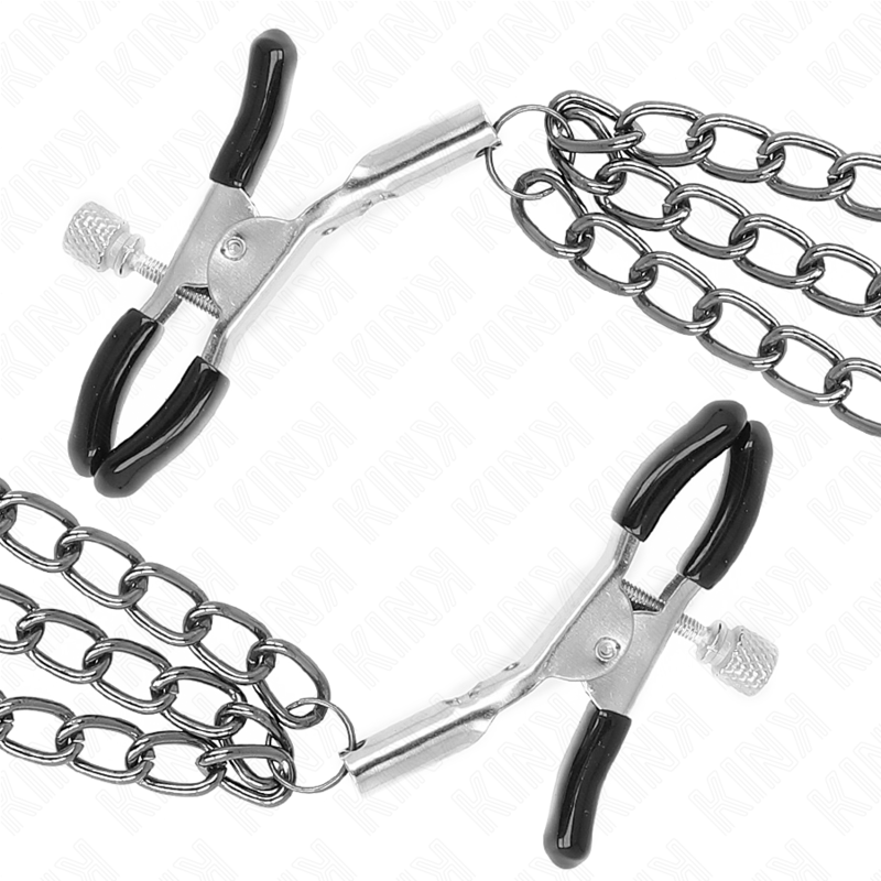 KINK - NIPPLE CLAMPS WITH 3 CHAINS BLACK 20/23/28 CM - 3