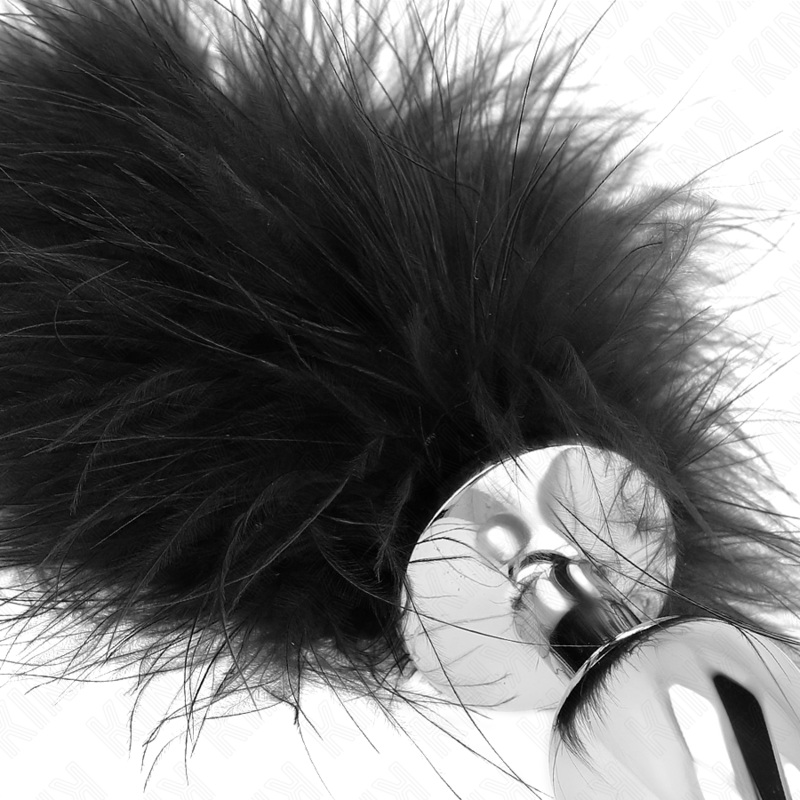 KINK - STAINLESS STEEL ANAL PLUG 11 x 7 CM WITH FEATHER 11 CM - 4