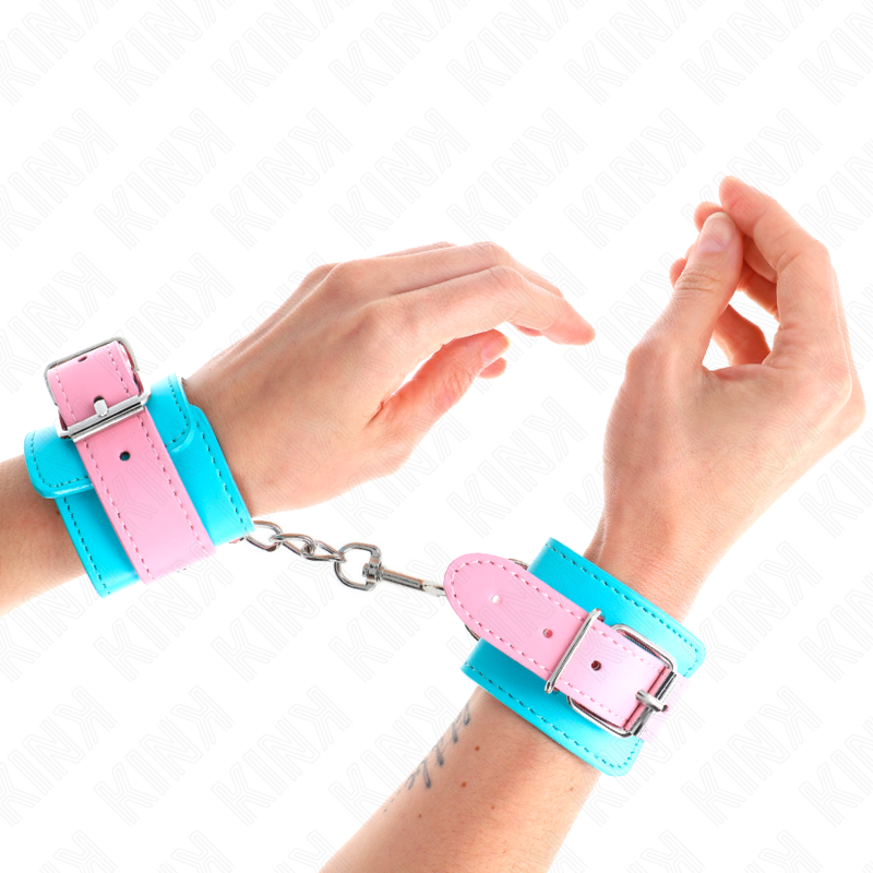 KINK - CUTE WRIST RESTRAINTS BLUE / PINK ADJUSTABLE 16-28 CM X 5 CM - 4