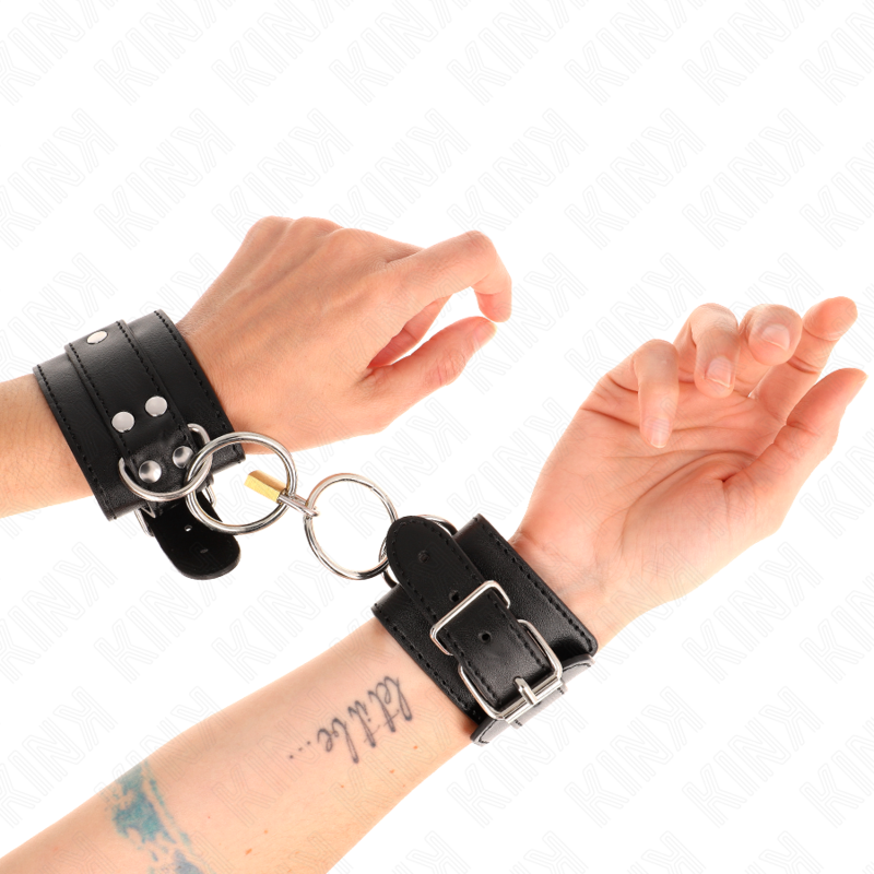 KINK - O-RING LOCKED WRIST RESTRAINTS BLACK ADJUSTABLE 20-28 CM X 5.5 CM - 2