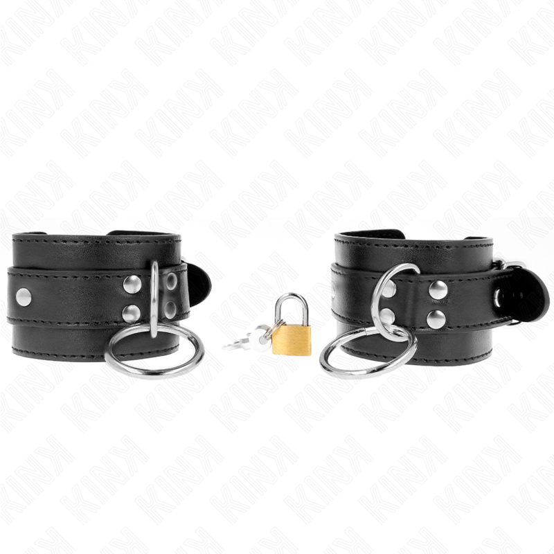 KINK - O-RING LOCKED WRIST RESTRAINTS BLACK ADJUSTABLE 20-28 CM X 5.5 CM - 4