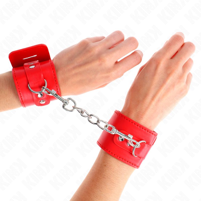 KINK - WRIST RESTRAINTS WITH PADLOCK CLOSURE RED ADJUSTABLE 16-23 CM X 5.5 CM - 4