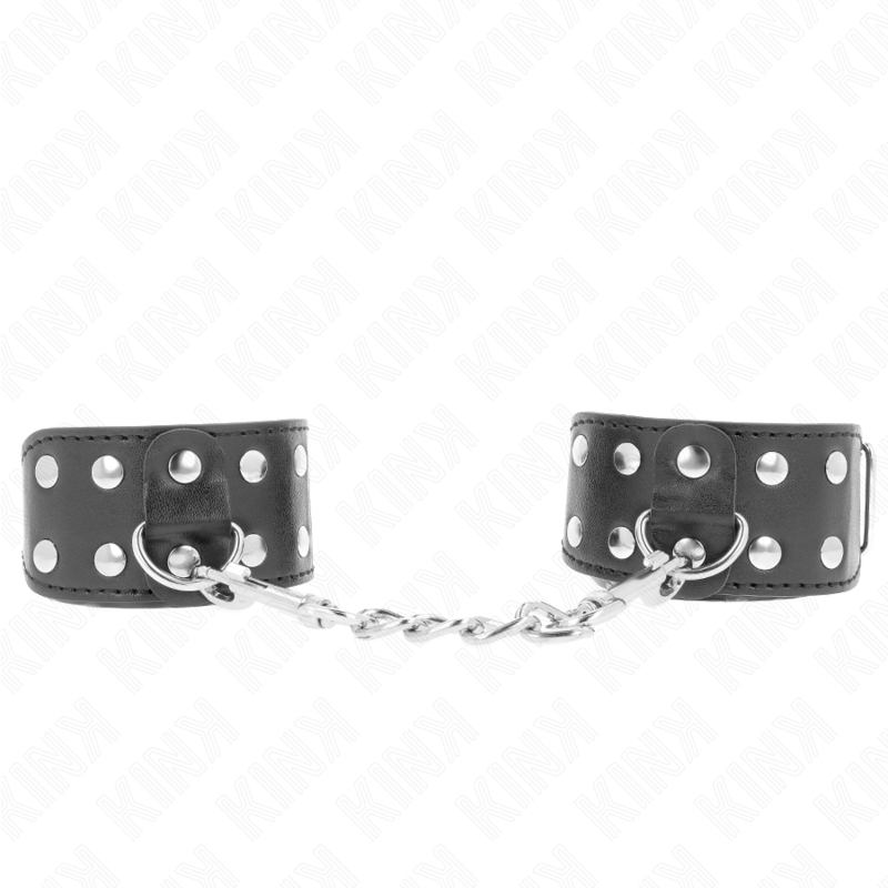 KINK - WRISTBANDS WITH DOUBLE LINE OF ADJUSTABLE STUDS BLACK - 1
