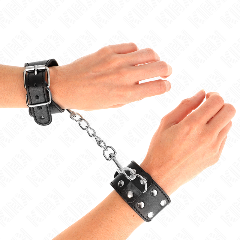 KINK - WRISTBANDS WITH DOUBLE LINE OF ADJUSTABLE STUDS BLACK - 4