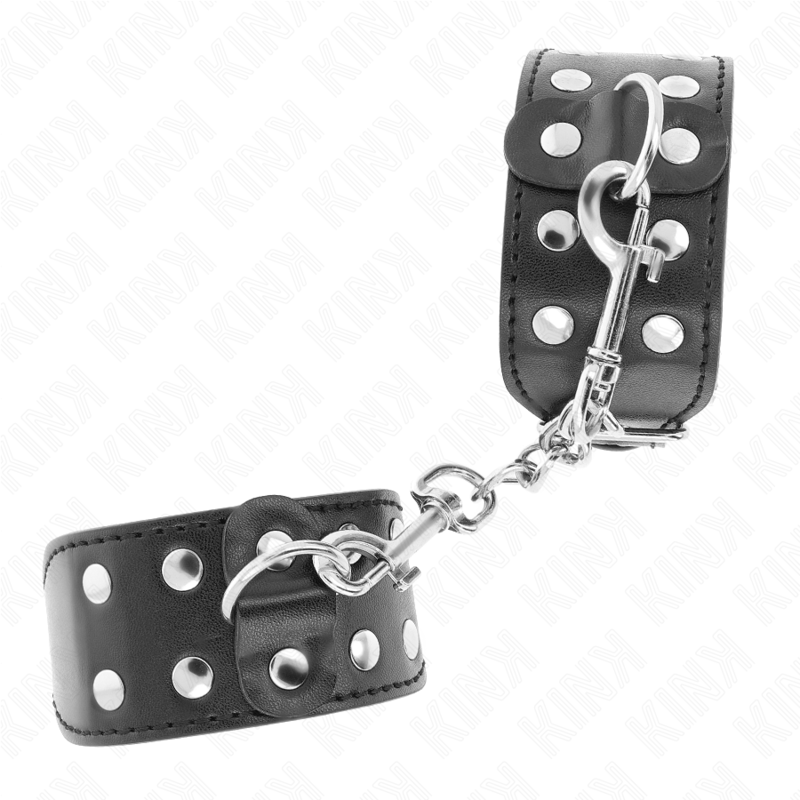 KINK - WRISTBANDS WITH DOUBLE LINE OF ADJUSTABLE STUDS BLACK - 2