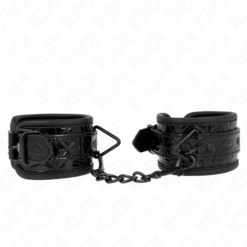 KINK - DIAMOND PATTERN WRIST RESTRAINTS BLACK ADJUSTABLE 17-26 CM X 5.5 CM - 4