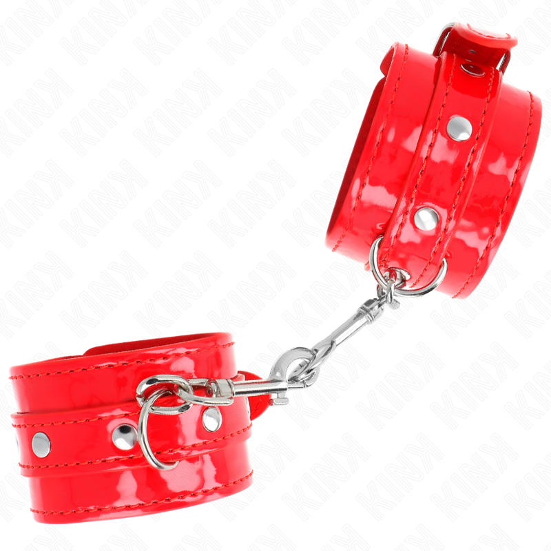 KINK - SHINY HAND CUFFS RED ADJUSTABLE 23-33 CM - 1