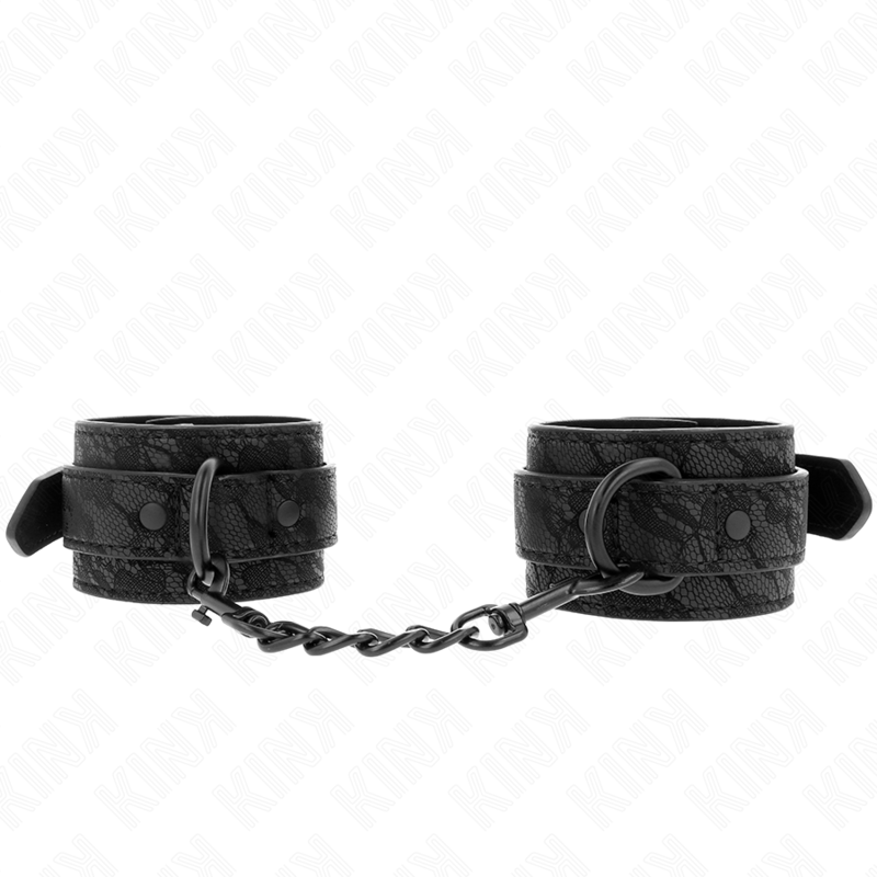KINK - DARK LACE COVERED WRIST CUFFS ADJUSTABLE BLACK 19-26 CM - 1