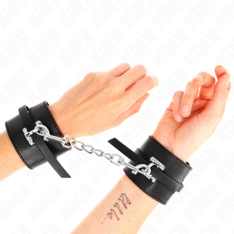 KINK - DELUXE LOCKING WRIST RESTRAINTS BLACK ADJUSTABLE 14.5-21 CM X 6 CM - 4