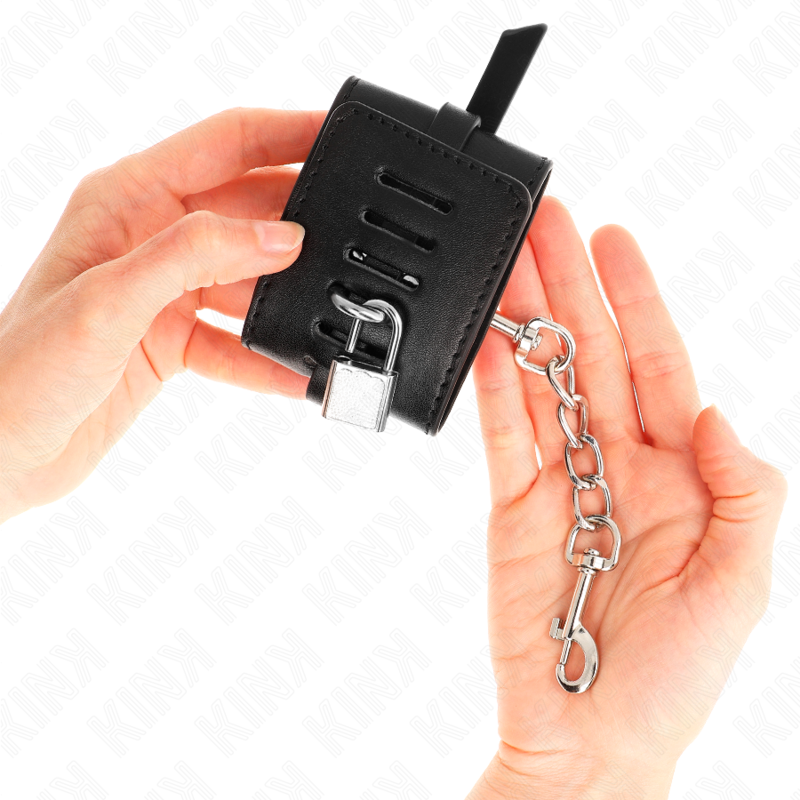 KINK - ATTACHES DE POIGNET VERROUILLABLES DELUXE NOIRES RÉGLABLES 14,5-21 CM X 6 CM