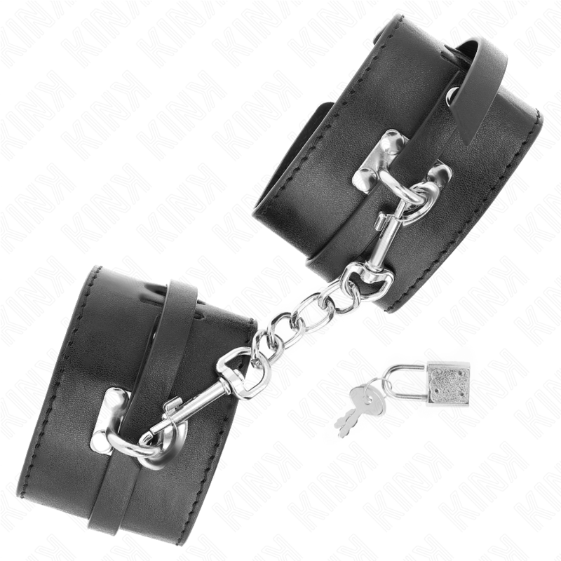 KINK - ATTACHES DE POIGNET VERROUILLABLES DELUXE NOIRES RÉGLABLES 14,5-21 CM X 6 CM