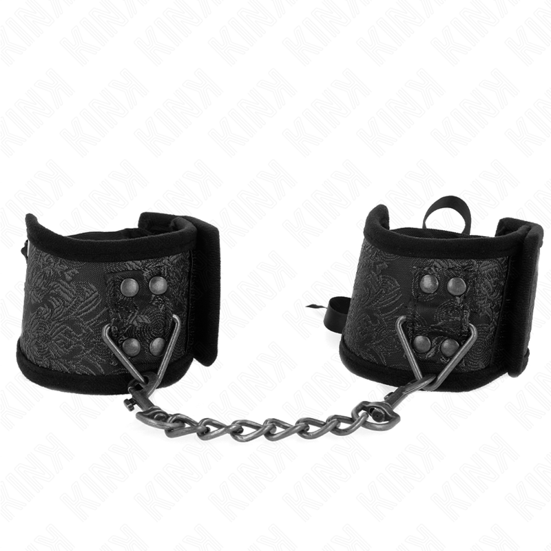KINK - SCANDAL WRIST RESTRAINTS BLACK LACE DETAILS 24.5 CM X 6.5 CM - 1