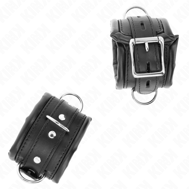 KINK - HEAVY WRIST RESTRAINTS WITH BLACK FUR LINED ADJUSTABLE 20-30 CM X 6 CM - 2