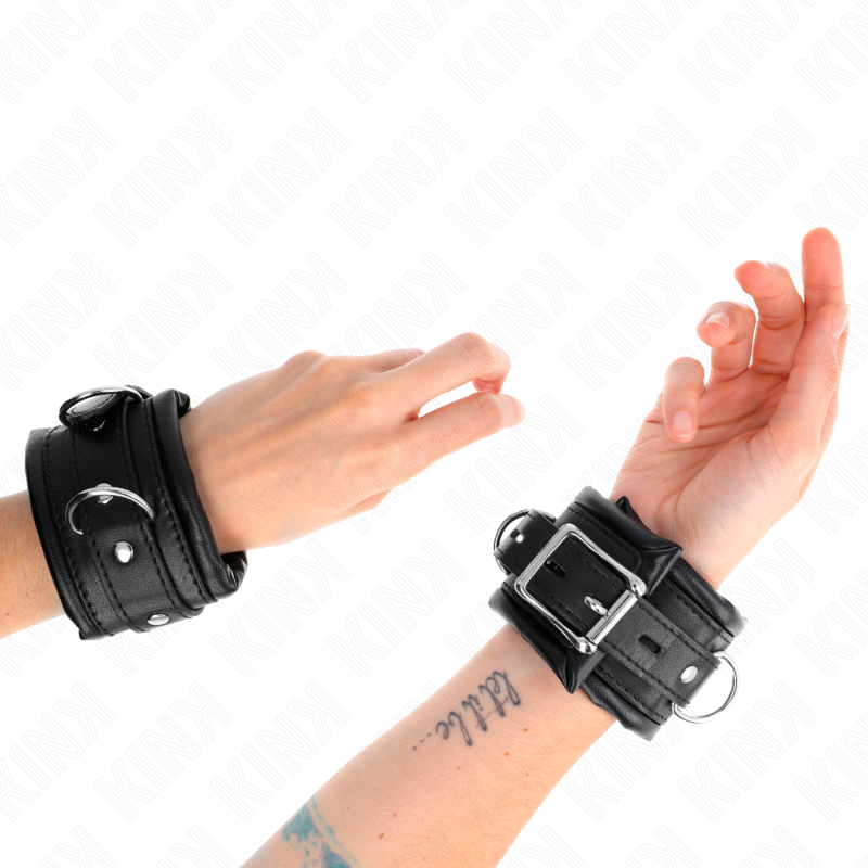 KINK - HEAVY WRIST RESTRAINTS WITH BLACK FUR LINED ADJUSTABLE 20-30 CM X 6 CM - 4