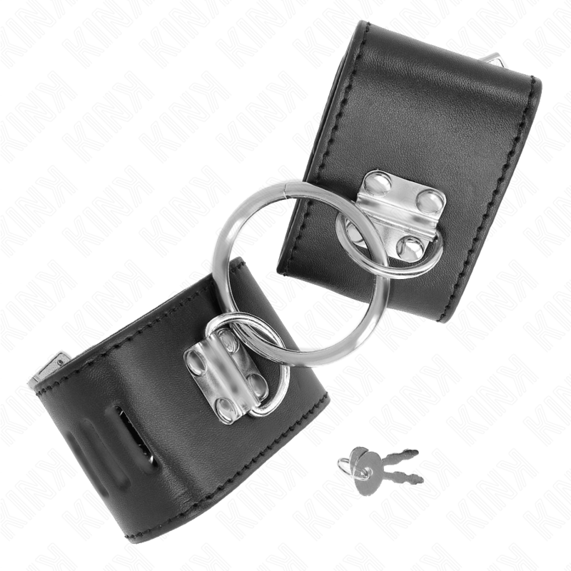 KINK - FIXED WRIST RESTRAINTS WITH RING AND PADLOCK CLOSURE BLACK ADJUSTABLE 16-23 CM X 5.5 CM - 1