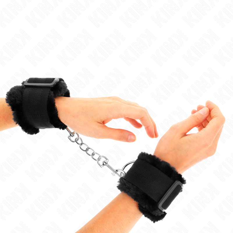 KINK - FURRY LINED WRIST RESTRAINTS BLACK ADJUSTABLE 17-31 CM X 7 CM - 4
