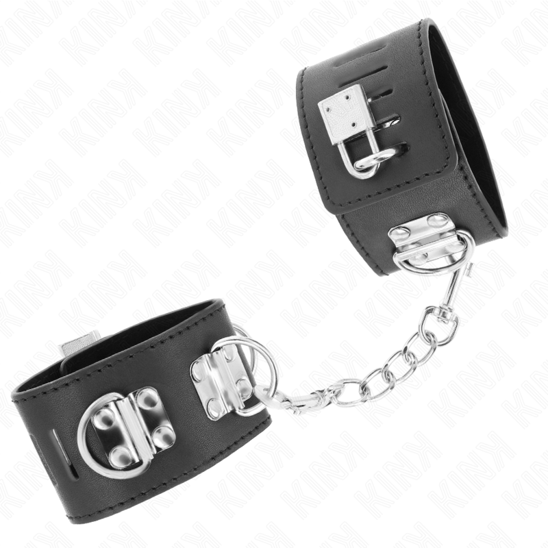 KINK - MULTIPOSITION WRIST RESTRAINTS WITH PADLOCK CLOSURE BLACK ADJUSTABLE 16-23 CM X 5.5 CM - 2