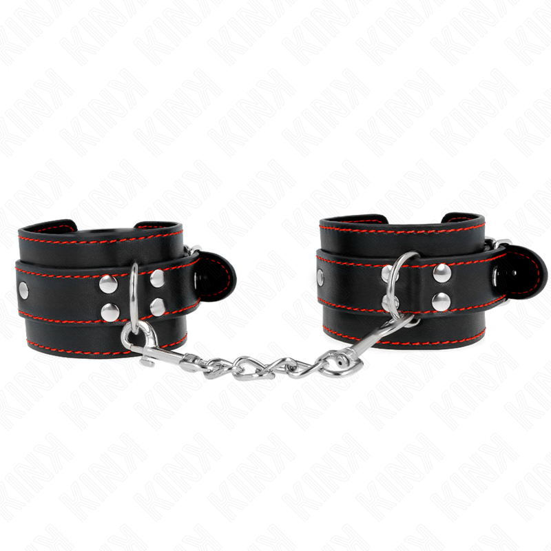 KINK - WRIST RESTRAINTS BLACK WITH RED LINING ADJUSTABLE 20-28 CM X 5.5 CM - 1
