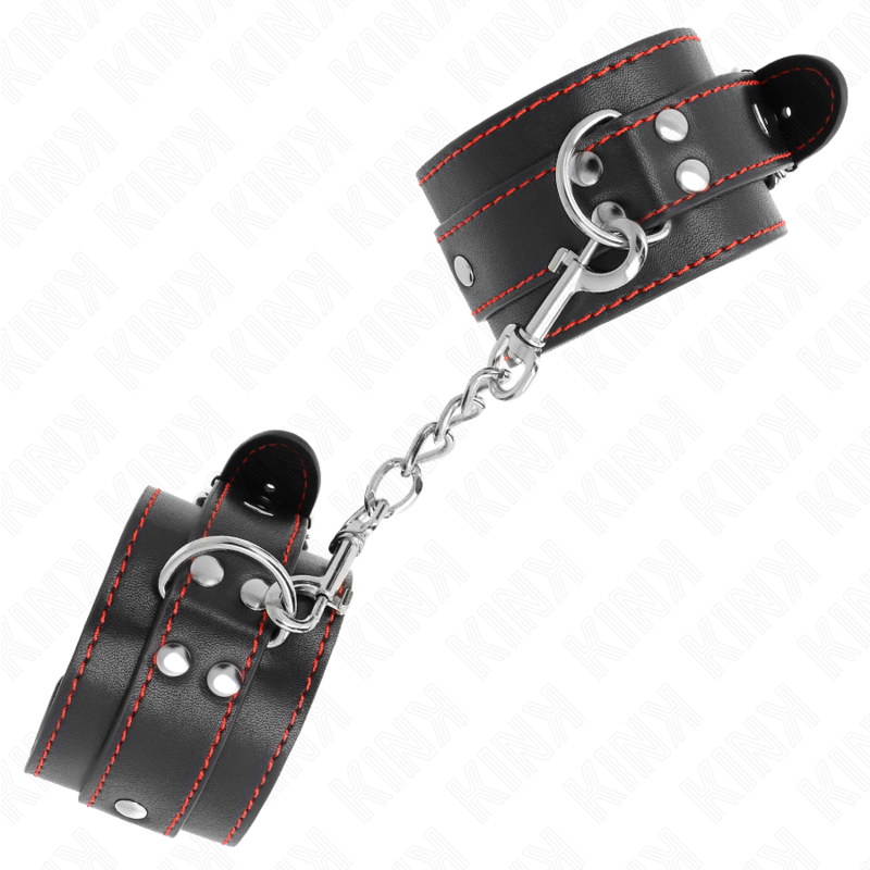 KINK - WRIST RESTRAINTS BLACK WITH RED LINING ADJUSTABLE 20-28 CM X 5.5 CM - 2